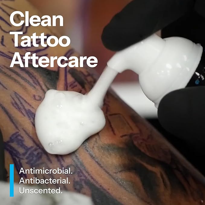 H2Ocean Blue Green Foam Soap - Foam Antibacterial Aftercare - Tattoo Care with Aloe Vera - Travel-Size Tattoo Moisturizer Soap - 1.7 oz
