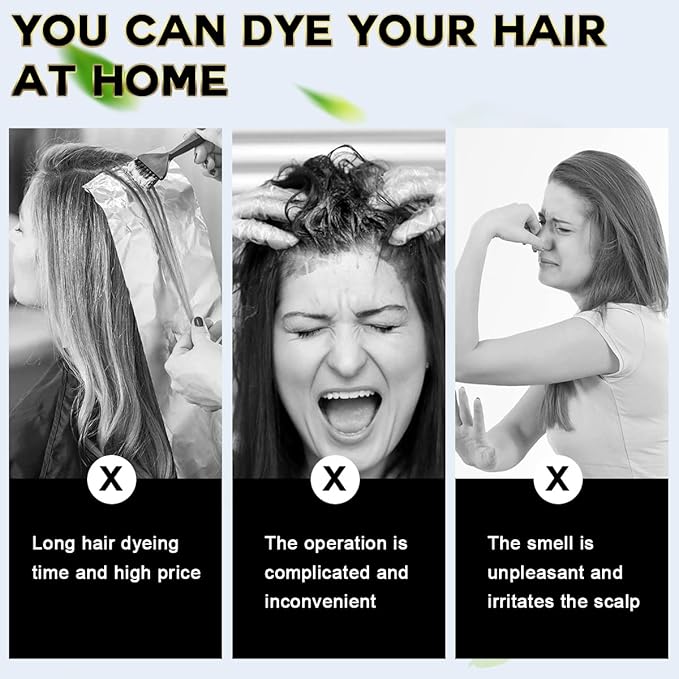 IIIMEIDU Dark Brown Hair Dye Shampoo 3 in 1 for Gray Hair, Herbal Ingredients Shampoo Hair Dye for Women Men, Grey Coverage 500ml