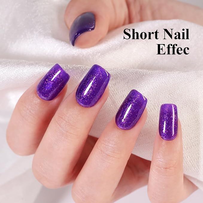10ml Hema Free Glitter Gel Nail Polish Soak Off Long Lasting Purple Gel Polish Salon DIY at Home Gift for Women 1Pcs