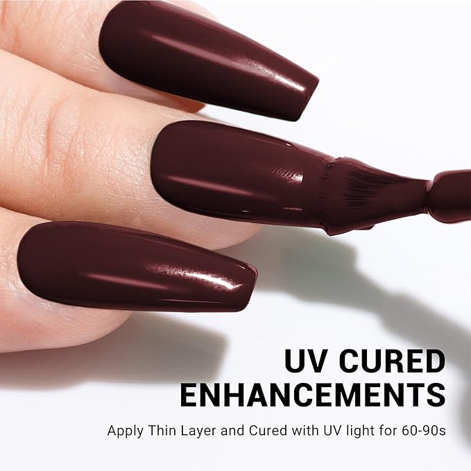 MelodySusie Thick Red Brown Gel Nail Polish,0.5fl oz Nails Soak Off UV LED Dark Brown Gel Polish Gift for Women Nail Art Manicure Salon DIY Nail Design Decoration at Home-A1803