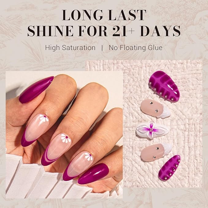MelodySusie Grape Purple Gel Nail Polish,0.5fl oz Nails Soak Off UV LED Dark Purple Gel Polish Gift for Women Nail Art Manicure Salon DIY Nail Design Decoration at Home-065-A2704