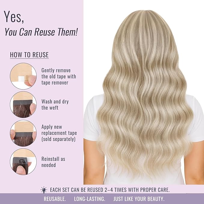Fshine Tape in Human Hair Blonde Balayage Tape in Hair Extensions Dark Brown to Chestnut Brown Extensions Straight Natural 50 g 20 Inch 20 pcs, Suitable for Wedding, Bridal & Bridesmaids Looks