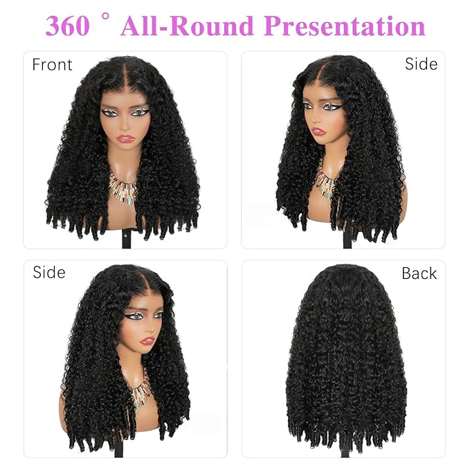 7x6 Burmese Curly Glueless Wigs Human Hair Pre Plucked Pre Cut 250% Density Drawstring Wig for Black Women 7x6 HD Lace Front Wigs Human Hair Glueless Wear and Go Nautural Color 28 Inch