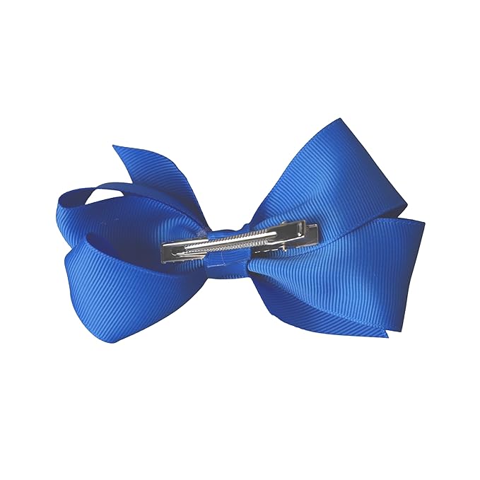 4 Inch Grosgrain Hair Bow for Girls - Royal Blue