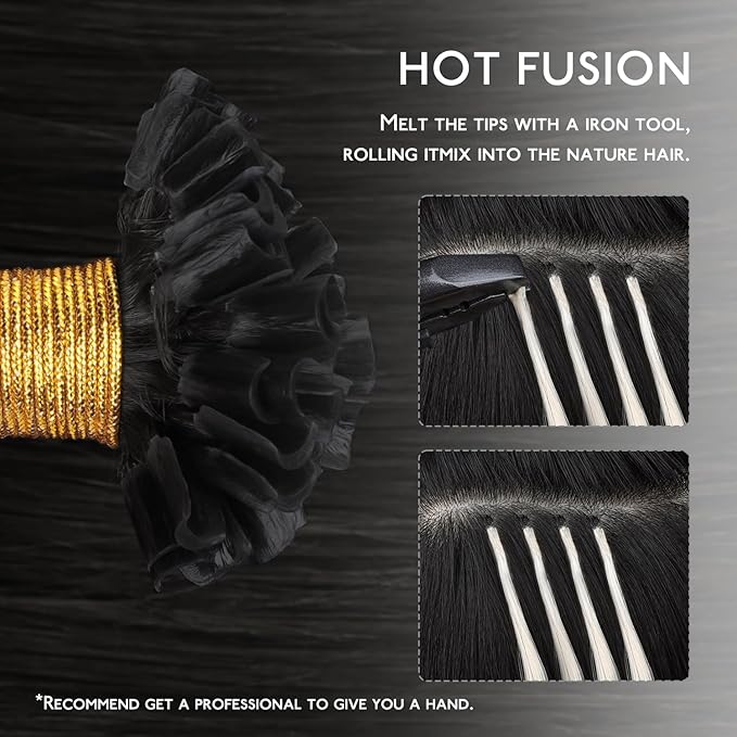 WENNALIFE U Tip Hair Extensions Human Hair, 50g 50s 18 Inch Natural Black Remy Hair Extension, Invisible Straight Keratin K Tip Real Human Hair