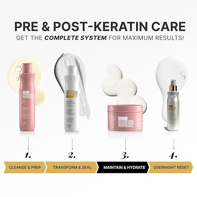 Fashion Gold, Hair Mask for Damaged Hair, Ideal as Post Keratin Treatment, Tratamiento para Cabello Seco y Maltratado, Hair Mask for Dry Damaged Hair and Growth, Mascarilla para el Cabello, 500g