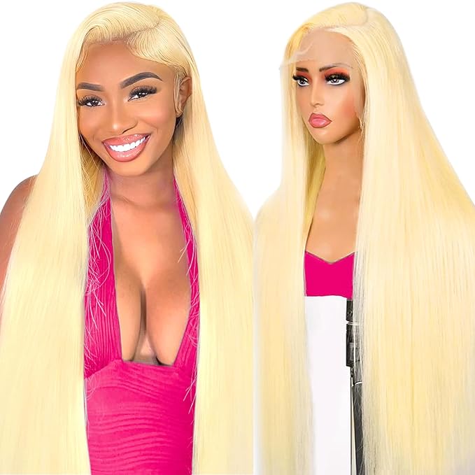 613 Lace Front Wig Human Hair 200 Density 13x6 Blonde Wig Human Hair 613 Straight HD Lace Front Wigs Human Hair Pre Plucked Blonde Wig for Women (32inch)