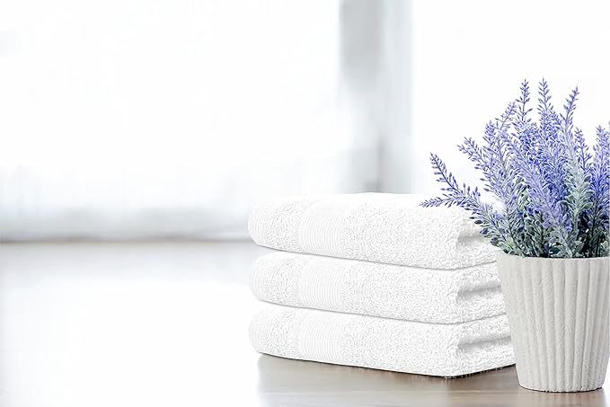 Premium Wash Cloths Pack of 12 (13" x 13") 100% Ring Spun Cotton | Luxury Washcloths | Ultra Soft Face Towels | Highly Absorbent Wash Cloths for face (White)