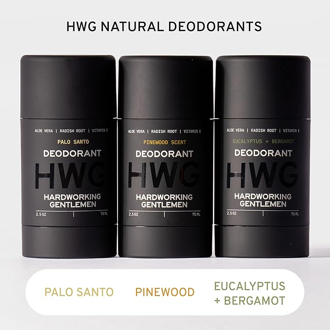 Hardworking Gentlemen - Mens Fresh Body Deodorant Stick - All Natural Organic Ingredients including Vitamin E and Aloe Leaf - Made in USA (Palo Santo 2 Pack)