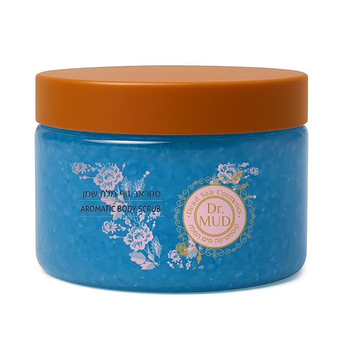 Dead Sea Salt Aromatic Mineral Body Scrub – Exfoliating Salt Scrub for Body and Feet with Jojoba Oil, Almond Oil, Vitamin E & Essential Oils – Hydrating, Moisturizing, Smoothing (250 gr, Lavander)