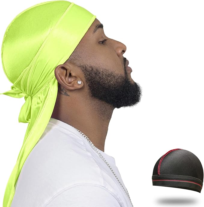 ForceWave Silky Durag for Men Wave Cap Satin Dorag for Men Women 360 Wave