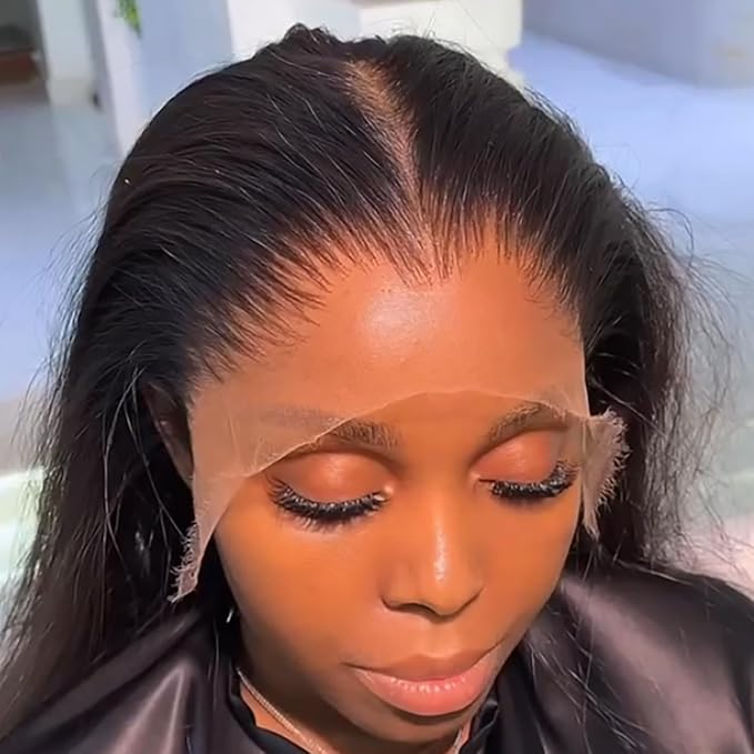 NESMON SKINLIKE HD Lace Wig 13x6 Full Frontal HD Lace Front Wigs Human Hair Pre Plucked Bleached Knots 200% Density Real 0.10mm Ultra-thin Invisible Lace Straight Human Hair Wigs For Women 26 Inch