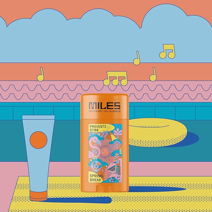 Miles Kids Deodorant for Boys and Girls - Aluminum Free Deodorant for Kids and Teens, Natural, Hypoallergenic, Made in USA - Spring Break Scent, 1-Pack