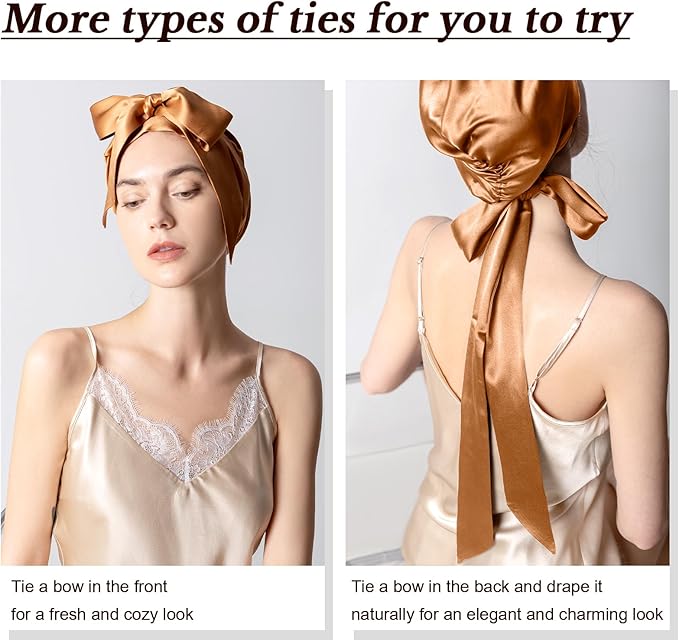 DAISYSILK 100 Pure Mulberry Silk Hair Bonnet for Sleeping Silk Hair Wrap for Women