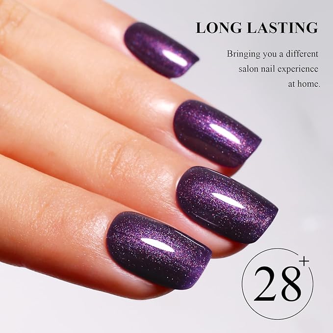 Imtiti Glitter Gel Nail Polish, Purple Gel Polish Sparkle Purple Soak Off UV LED Gel Polish, Long Lasting, Nail Art Starter Manicure Salon DIY at Home for Women (0.34 Fl Oz-1929)