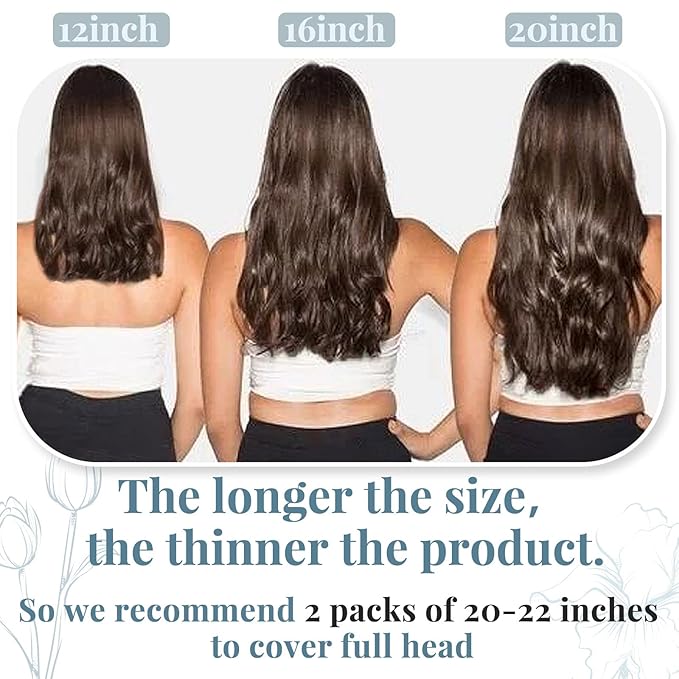 RUNATURE Clip in Hair Extensions Real Human Hair Dark Brown Highlight Soft Silky Human Hair Clip in Extensions 50g 3pcs 18 Inch #3P12 Brown Highlight Blonde