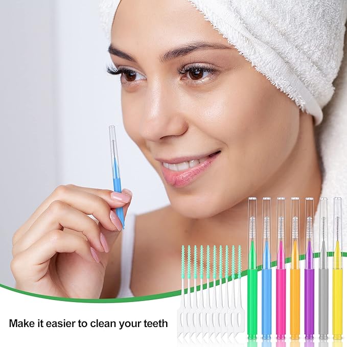 Zopeal 250 Pcs Interdental Brush for Braces Disposable Braces Flossers Dental Picks Floss Toothpick Dental Teeth Flossing Head Oral Hygiene Flosser Toothpick Soft Cleaning Tool (Lovely Color)