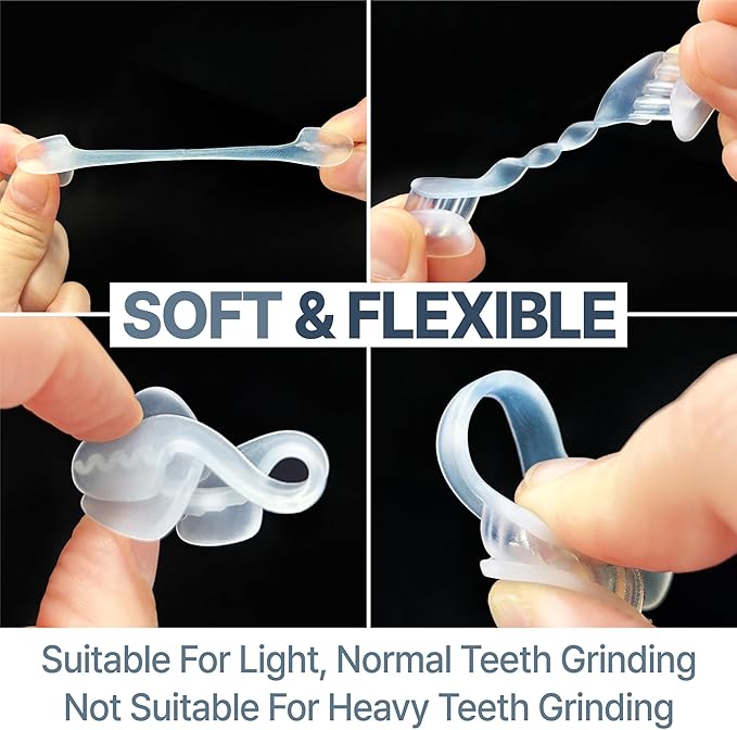 Mouth Guard for Grinding and Clenching Teeth at Night, Sleep Night Guard, Grinding Protection, Clenching Protection, Teeth Bruxism Mouth Piece with Travel Hygiene Case (2set) (1set)