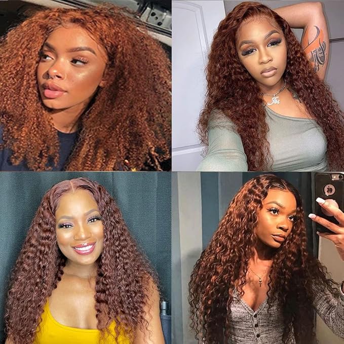 30 32 34 Inch Brown Bundles Human Hair #30 Dark Brown Water Wave 3 Bundle Unprocessed Brazilian virgin hair Weave Extensions Double Weft 50 Grams/Bundle Colored Brown Bundles for Woman