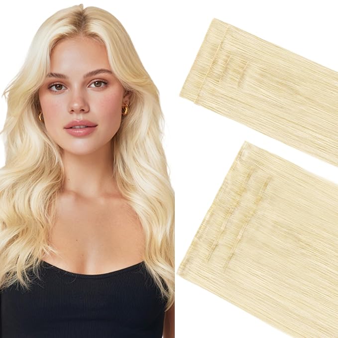 GOO GOO Invisi Edge Clip in Hair Extensions Set, 24inch 160g, 4pcs Injected Seamless PU Clip ins and 3pcs Classical PU Clip ins, Virgin Real Human Hair, #60A