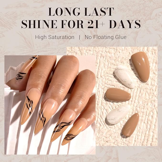 MelodySusie Nude Brown Gel Nail Polish, 0.5 fl oz Soak Off UV LED Beige Brown Gel Polish Gift for Women Nail Art Manicure Salon DIY Nail Design Decoration at Home-377
