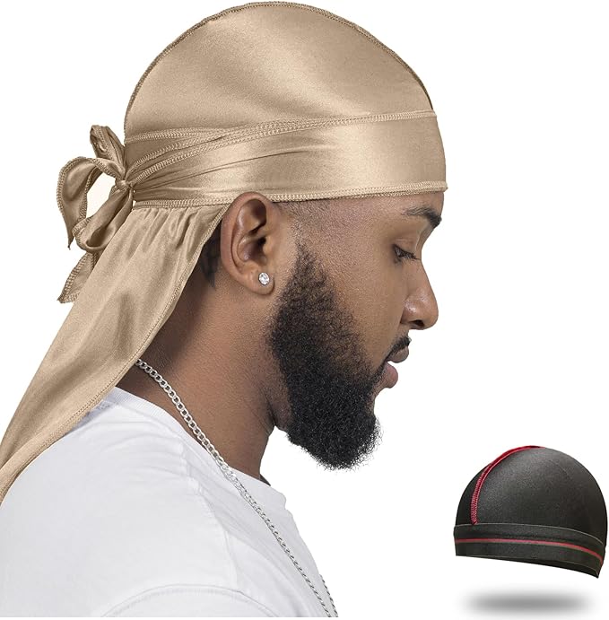 ForceWave Silky Durag for Men Wave Cap Satin Dorag for Men Women 360 Wave