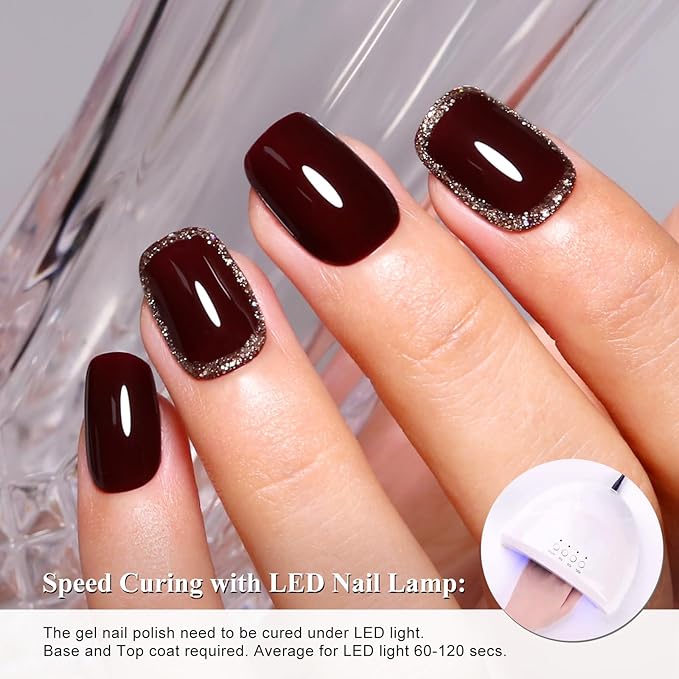 Imtiti Glitter Gel Nail Polish, 1Pcs Champagne Gold Gel Polish Sparkle Champagne Gold Soak Off UV LED Gel Polish, Nail Art Starter Manicure Salon DIY at Home for Women (0.34 Fl Oz-1933)