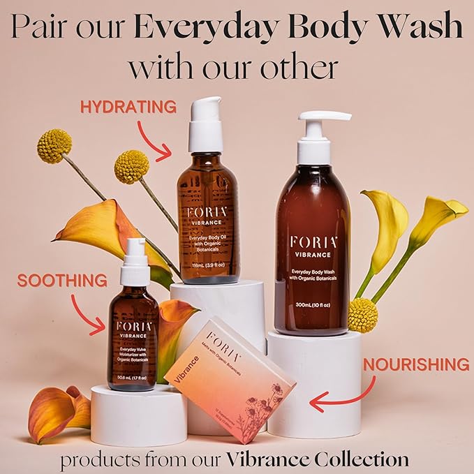 FORIA Everyday Body Wash - Organic, pH-Friendly, Sensitive Skin Safe - 10 Fl Oz