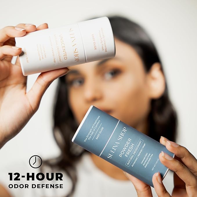 Powder Fresh - All Natural Deodorant for Woman, Aluminum-Free, Baking Soda-Free, Up to 12-Hour Odor Protection – Classic Baby Powder-Inspired Scent – For Women & Men, Gentle on Sensitive Skin