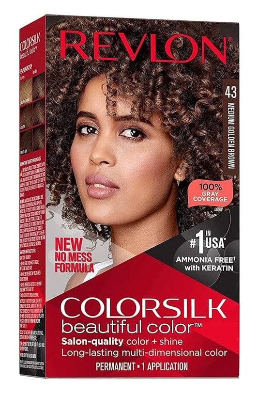 Revlon ColorSilk Hair Color [43] Medium Golden Brown 1 ea (Pack of 6)