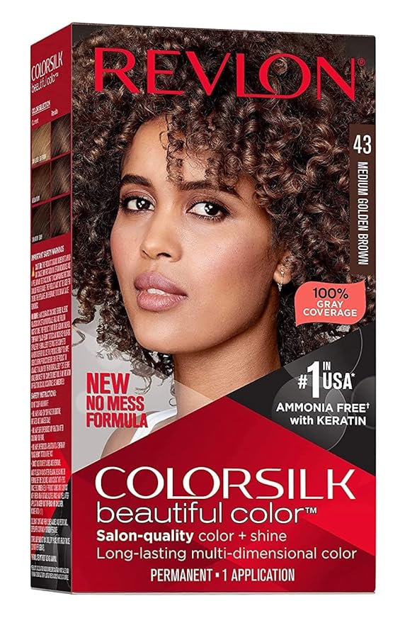 Revlon ColorSilk Hair Color [43] Medium Golden Brown 1 ea (Pack of 6)