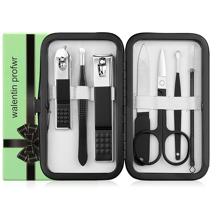 Stocking Stuffers for Men Women Nail Clipper Set Manicure Set Manicure Kit with Case Toe Finger Nail Clippers Personal Care Tools Travel Nail Clipper Kit Grooming Kit Christmas Gifts for Men Women