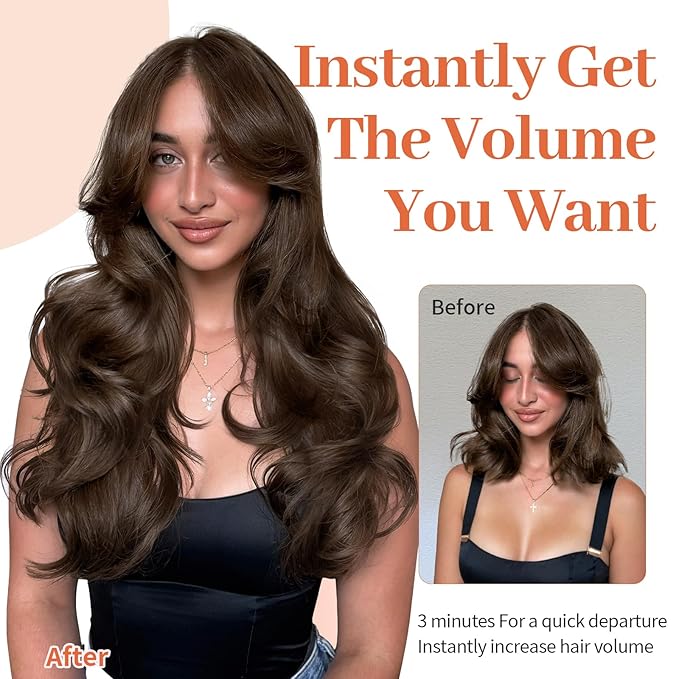 KooKaStyle Clip In Hair Extensions, Natural Long Layered Soft Invisible Synthetic Curly Hairpieces for Women, 4 pcs (20 Inch, Chocolate Brown)