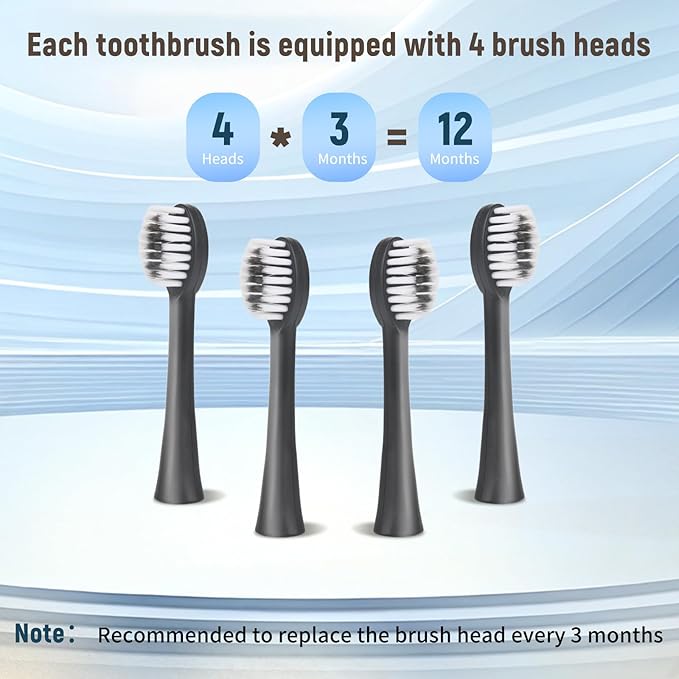 30 Pack Adult Electric Toothbrush Rechargeable Sonic Electric Toothbrush with 4 Brush Heads 6 Modes Timer Function IPX7 Waterproof 3 Colors Available