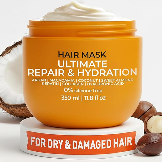VAO Deep Conditioning Hair Mask for Damaged Hair – Intensive Hydrating Hair Treatment with Argan Oil, Shea Butter, Keratin, Hyaluronic Acid – Deep Conditioner for All Hair Types – 11.8 Fl Oz