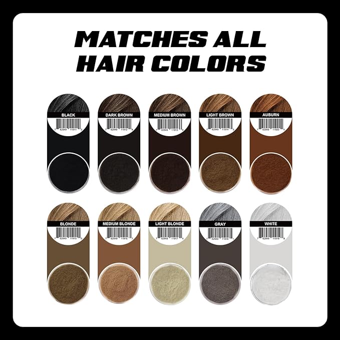 PrimeLook Hair Building Fibers, Luxurious Building Fibers for Thinning Hair, Superior Formula for Men & Women, Instant Volume, Matches Colors (27.5g, Light Brown)