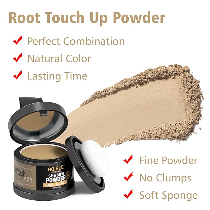 Root Cover Up Powder for Women - Light-Blonde Hair Fibers for Thinning Hair Shadow Powder, 2 Pack (Blonde)