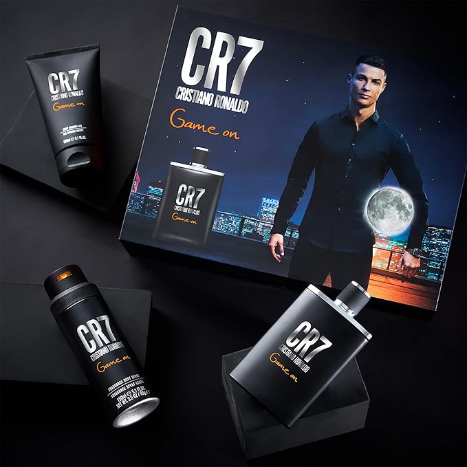 Game On by Cristiano Ronaldo for Men - 3 Pc Gift Set 3.4oz EDT Spray, 5.1oz Shower Gel, 4.1oz Body Spray