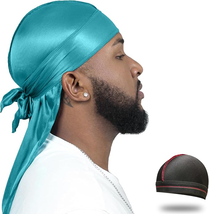 ForceWave Silky Durag for Men Wave Cap Satin Dorag for Men Women 360 Wave