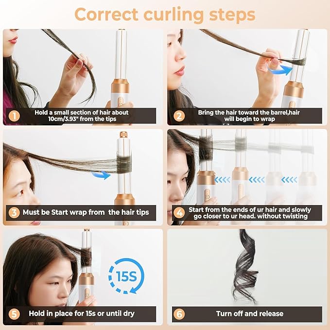 Blow Dryer Brush 7 in ONE，Autowrap Curling Wand, 110,000 RPM High-Speed Negative Ionic Hair Dryer with Diffuser Concentrator, Round Brush Blow Dryer Air Styler, Volumizing Hair Styling Tools