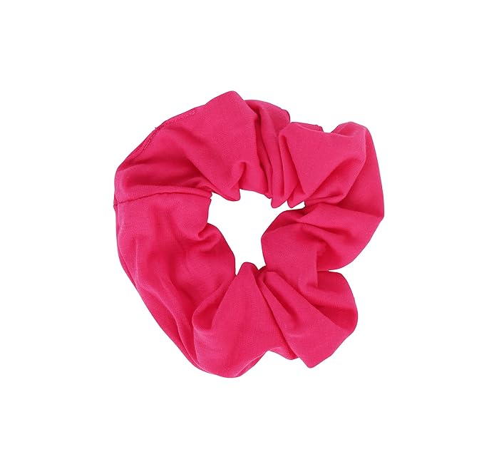 Jumbo Cotton Scrunchie Hair Tie - Hot Pink