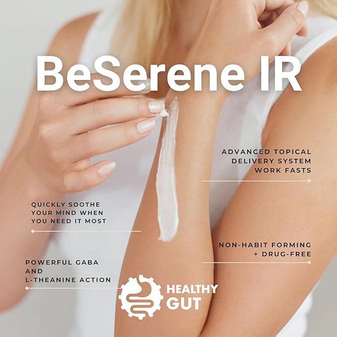 Healthy Gut BeSerene IR | GABA & L-Theanine | Instant Relief Topical Cream | 1.9 OZ
