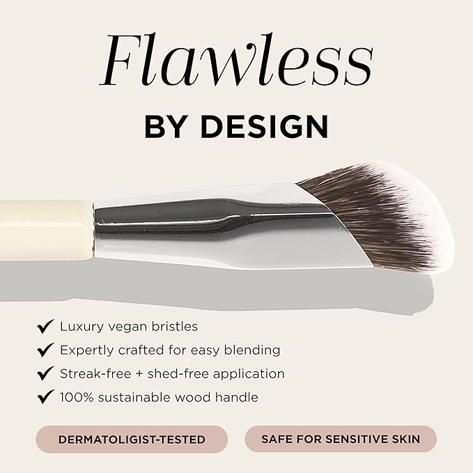 HALEYS Concealer Brush – Cruelty-Free Makeup Brush for Under Eye Concealer & Color Corrector, Flat Precision Brush for Cream, Liquid & Powder Makeup, Smooth Streak-Free Blending