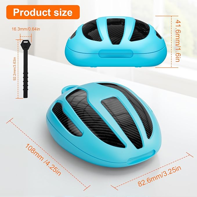 BVN Mouthguard Case Sports, Adult & Youth Sizes Universal Storage for Mouthguard, with Silicone Lanyard, Blue+Carbon Fiber Coating.