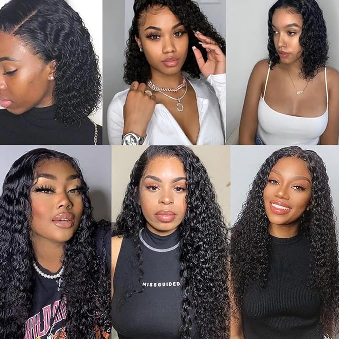 Human Hair Bundles Deep Wave Bundles Human Hair Wet and Wavy Bundle 14 16 18 inch Deep Curly Bundle Natural Black Color 300g