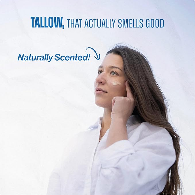 | Original, Tallow Balm For Face, Grass Fed Tallow For Skin, Beef Tallow Face Cream, Face Tallow, Essential Oil Cream, Moderate, Cold Pressed, Sweet Almond Oil, Natural Skincare