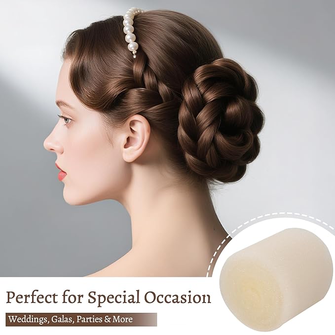 70 * 5"Updo Hair Hair Bumps, Volume Insert Kit Accessories with 20 Bobby Pins, 20 U-Shape Pins, 2 Duckbill Clips, 3 Hair Ties Ponytail Volumizer For Bun, Wedding, Party (Blonde)