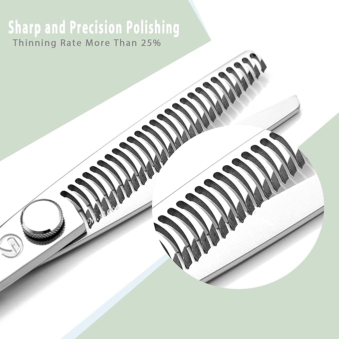 Thinning Shears for Hair Cutting 6",Professional Hair Thinning Scissors 26 Teeth Texturizing Shears with 440C Steel, Sharp Layering Scissor for Salon/Home Use