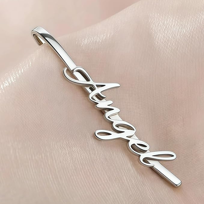 Personalized Name Hair Clip Stainless Steel for Women, Custom Name SlideProof Bobby Pins Hairpin Exquisite Nameplate Barrette Hair Accessories