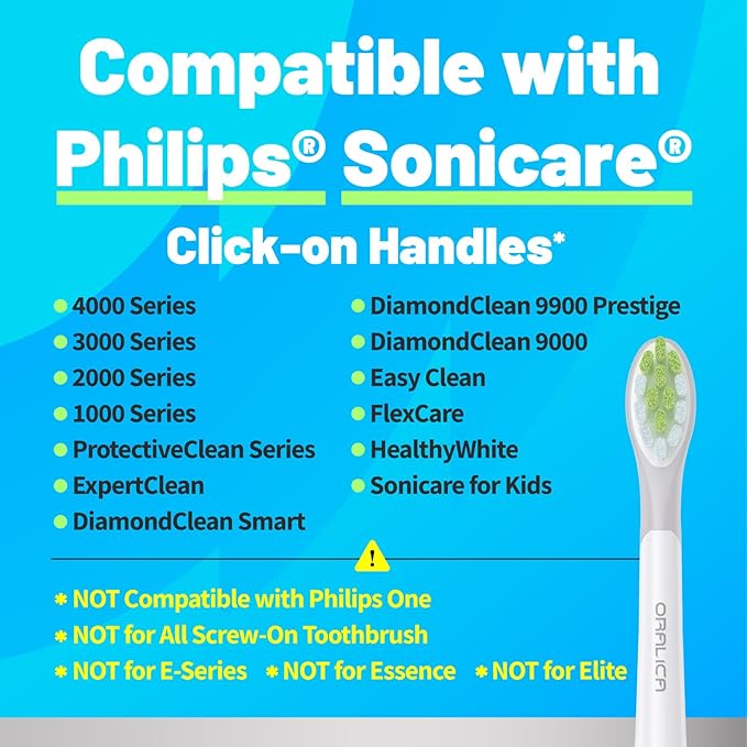 Japanese Brand Whitening Replacement Toothbrush Heads, Compatible with Philips Sonicare Click-on Handles, 6 Pack, Medium, with Tongue Cleaner (CA668, White)